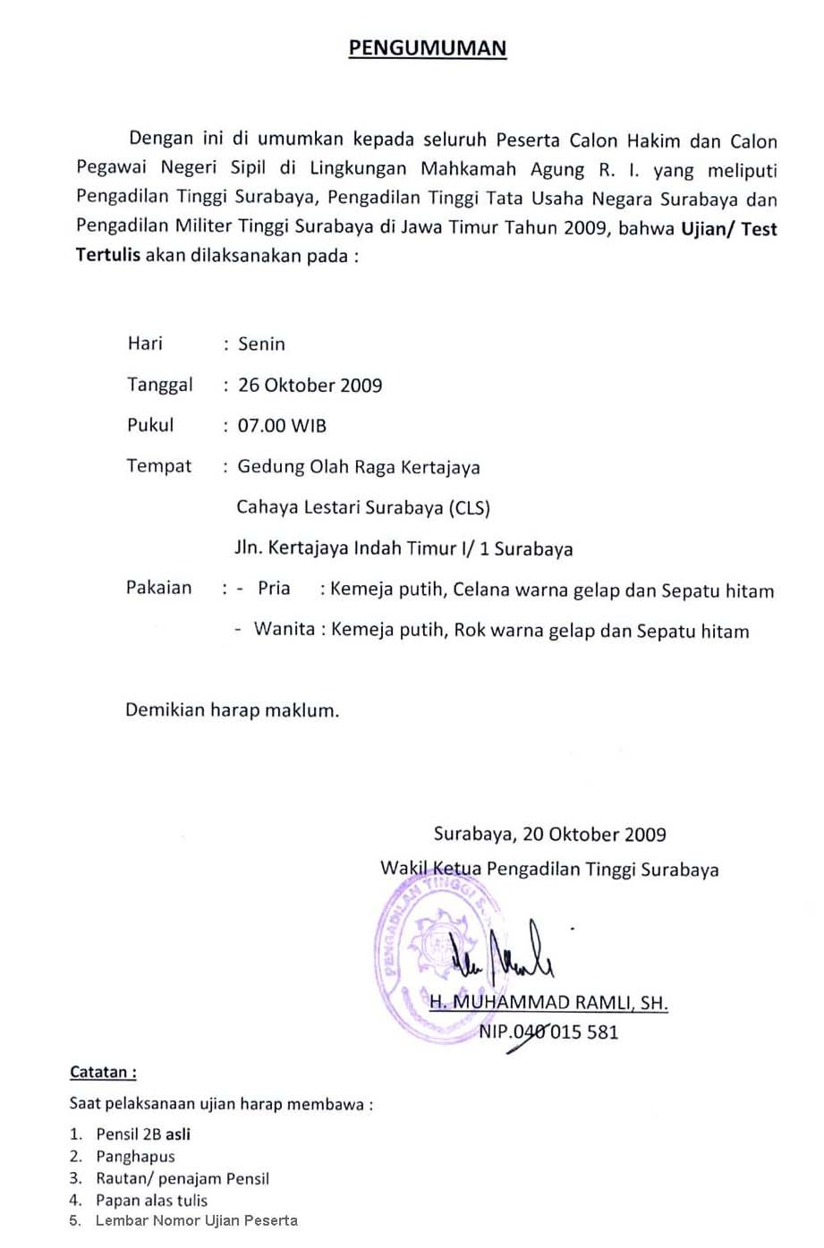 pengumuman